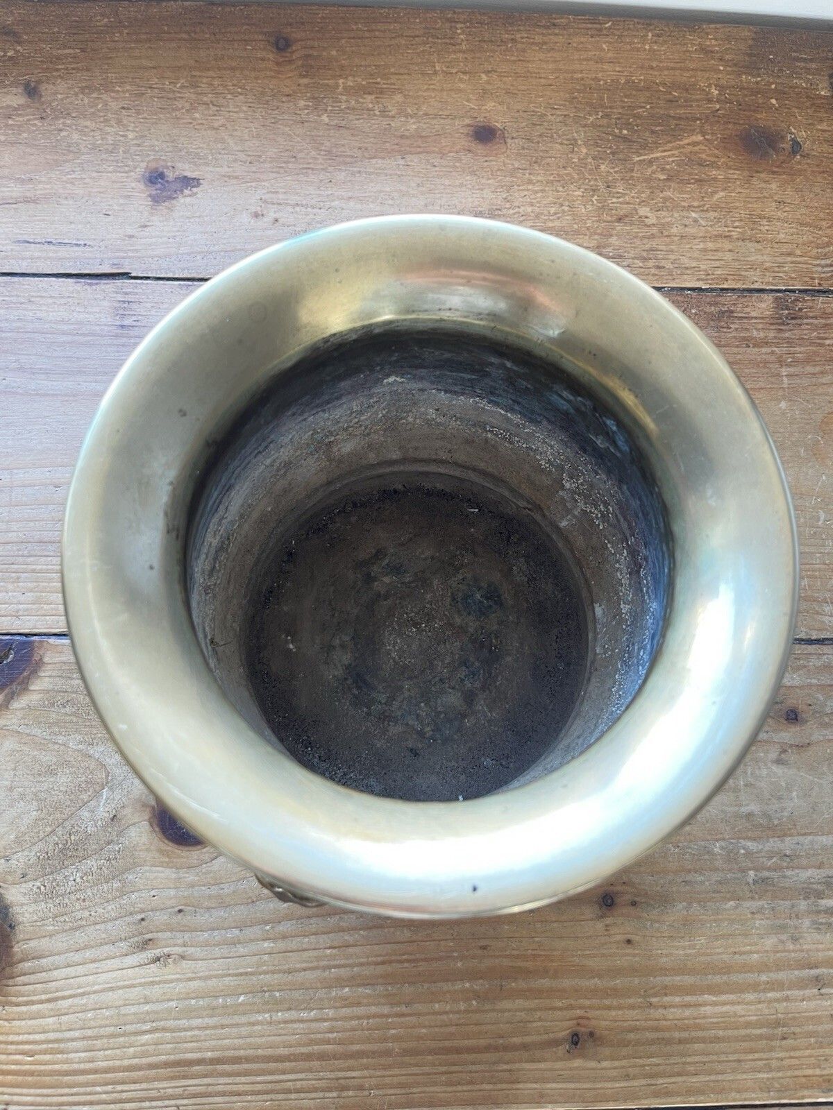 photo furniture Vintage 50s Planished Brass Twin Handled Planter Plant Pot French Style Cachepot