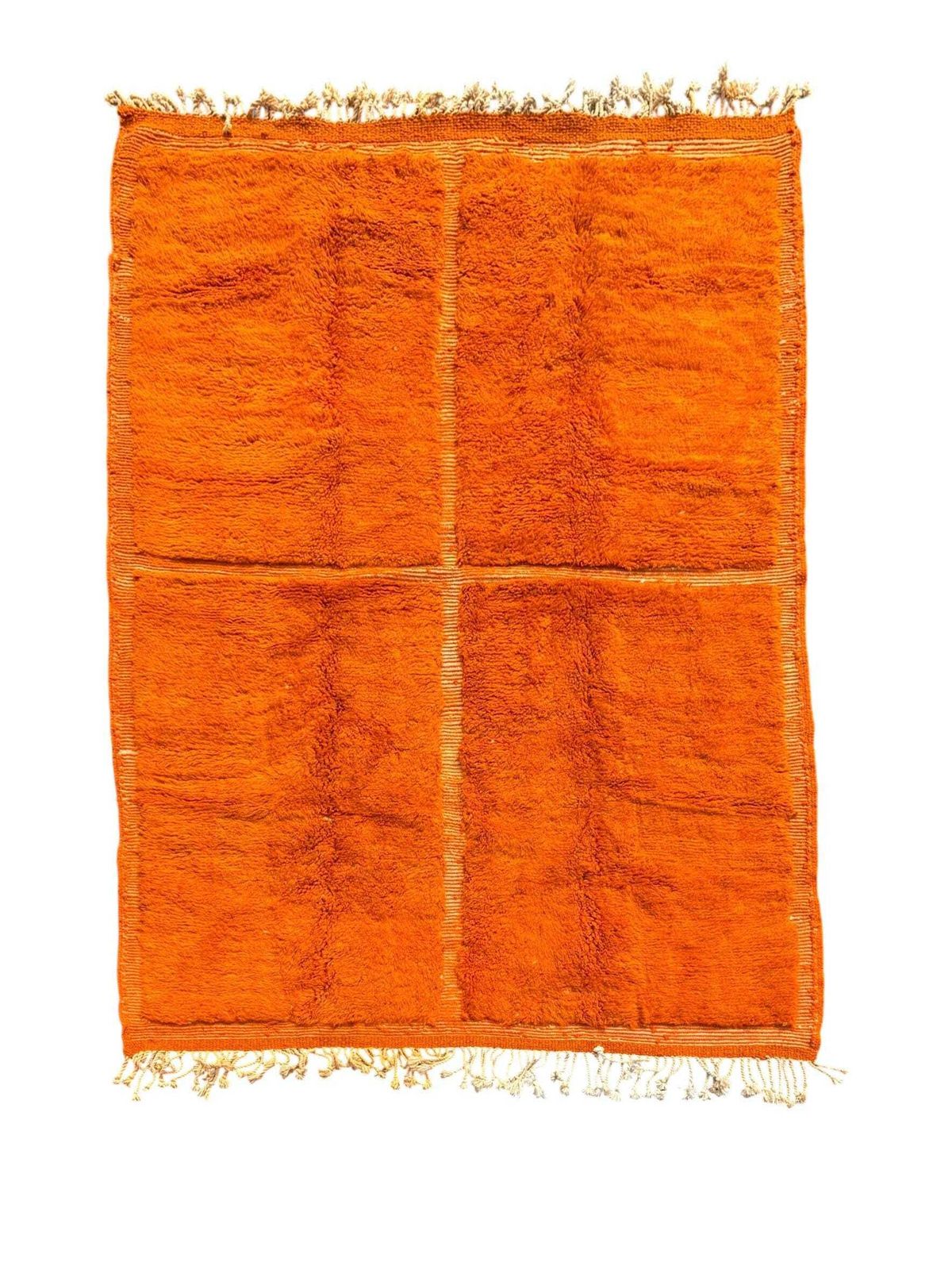 Handmade Moroccan Berber Mrirt Rug – Orange Wool Rug 210x320 Cm –Modern Textured Carpet – Bold Abstract Design – Large Living Room Area Rug photo furniture