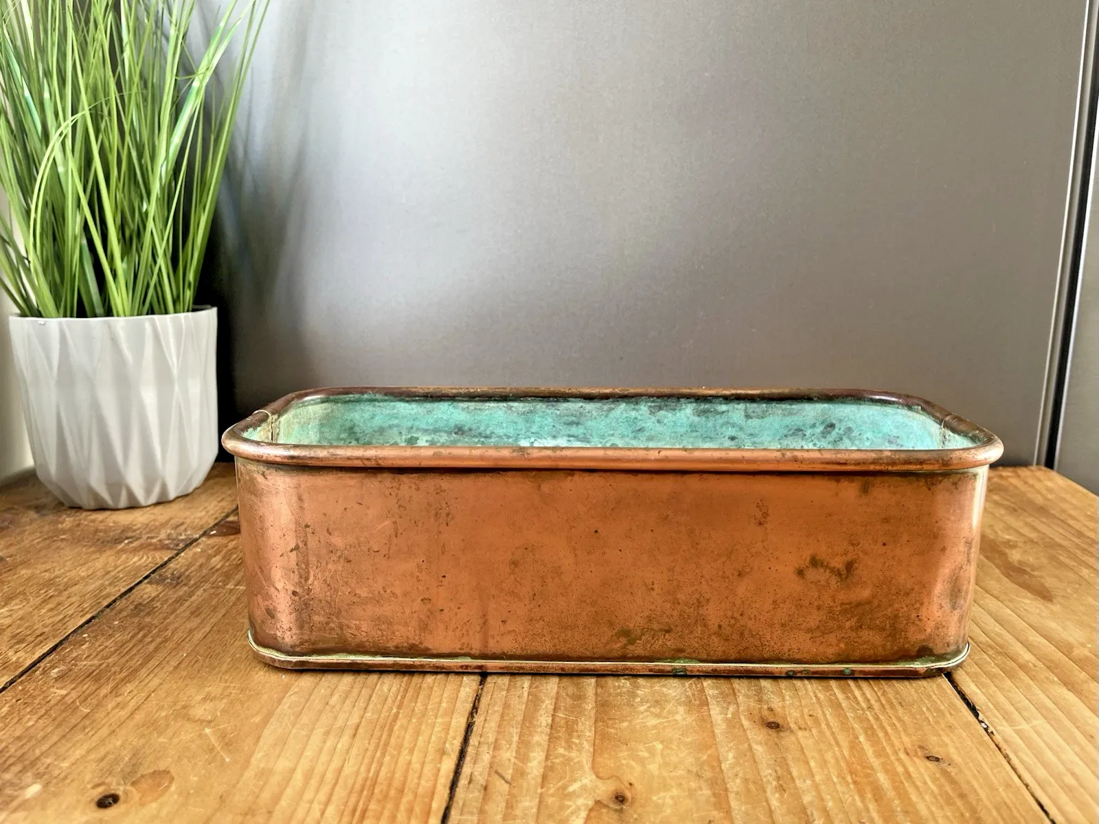Antique Victorian Copper Windowsill Flower Trough Brass Lion Planter Not Vintage photo vinterior