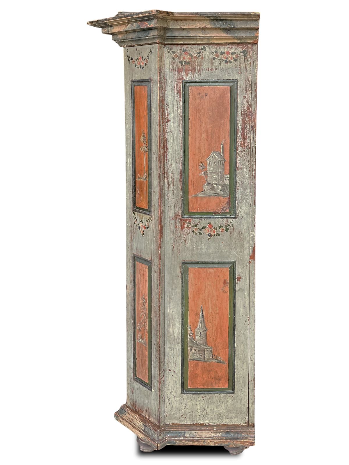Antique Painted Wardrobe, Dated 1804 photo 5500.0