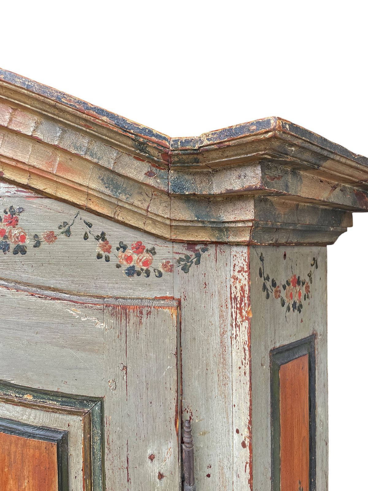 Antique Painted Wardrobe, Dated 1804 photo vinterior