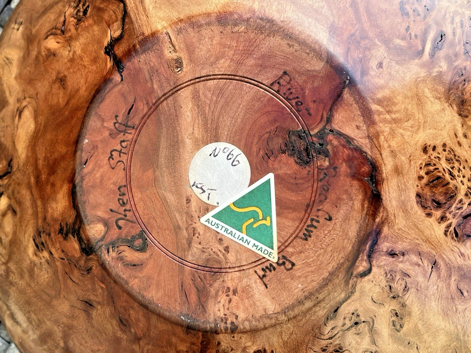 Vintage River Red Gum Burl Ken Staff Australia Burr Wood Treen Live Edge Bowl photo vintage