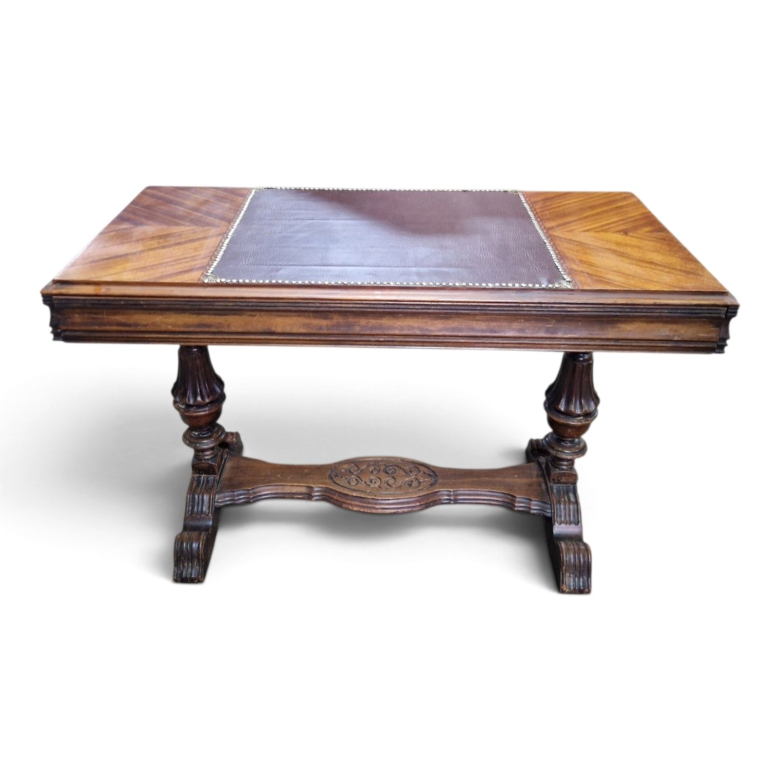 Antique Victorian Metamorphic Library Table Extending Desk Leather Top Walnut photo furniture