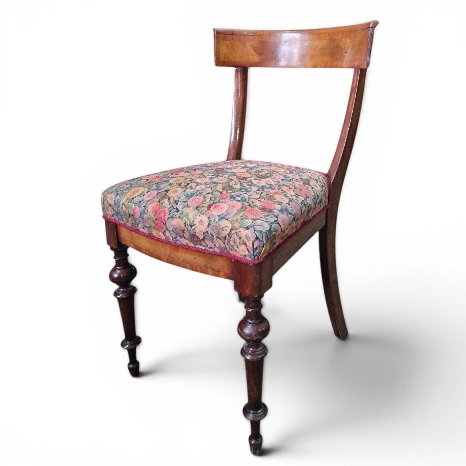 Antique Victorian Bow Back Dining Chair Mahogany Hall Bedroom Side Chair 1 Of 3 photo vintage