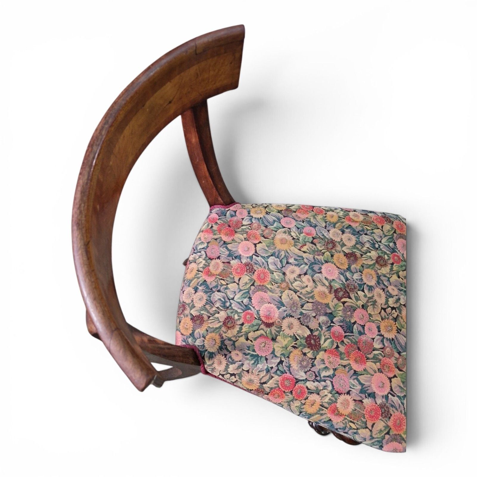 55.0 Antique Victorian Bow Back Dining Chair Mahogany Hall Bedroom Side Chair 1 Of 3 photo