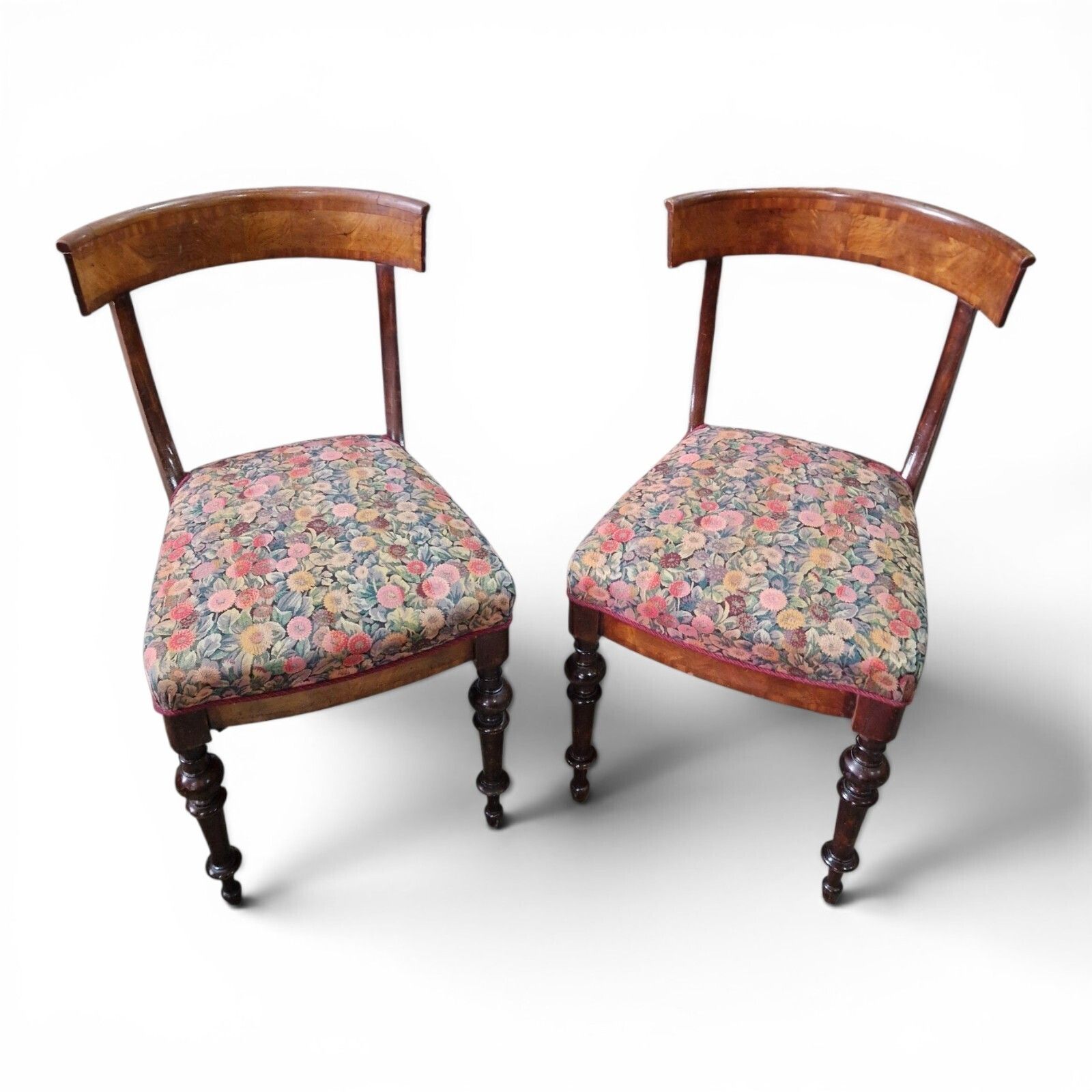 photo vinterior Antique Victorian Bow Back Dining Chair Mahogany Hall Bedroom Side Chair 1 Of 3