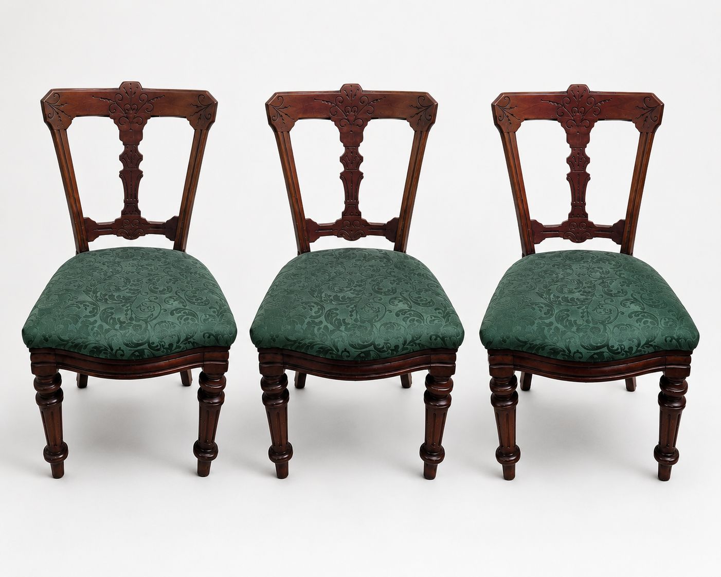Antique Victorian Reilly Patent Dining Chair Carved Mahogany Hall Side Chair
