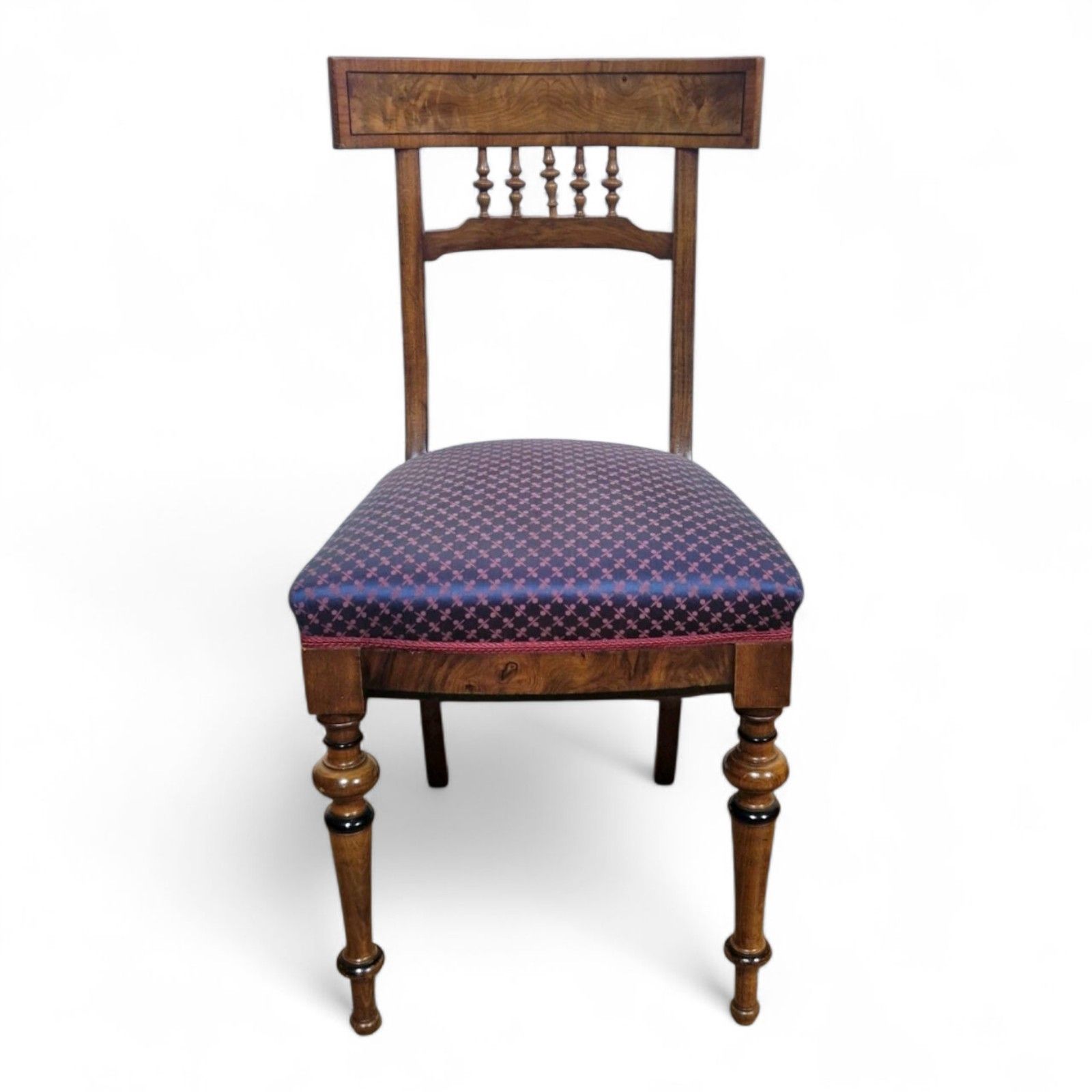 Antique Walnut Bedroom Chair Spindle Back Hall Chair Dressing Table Seat photo for sale