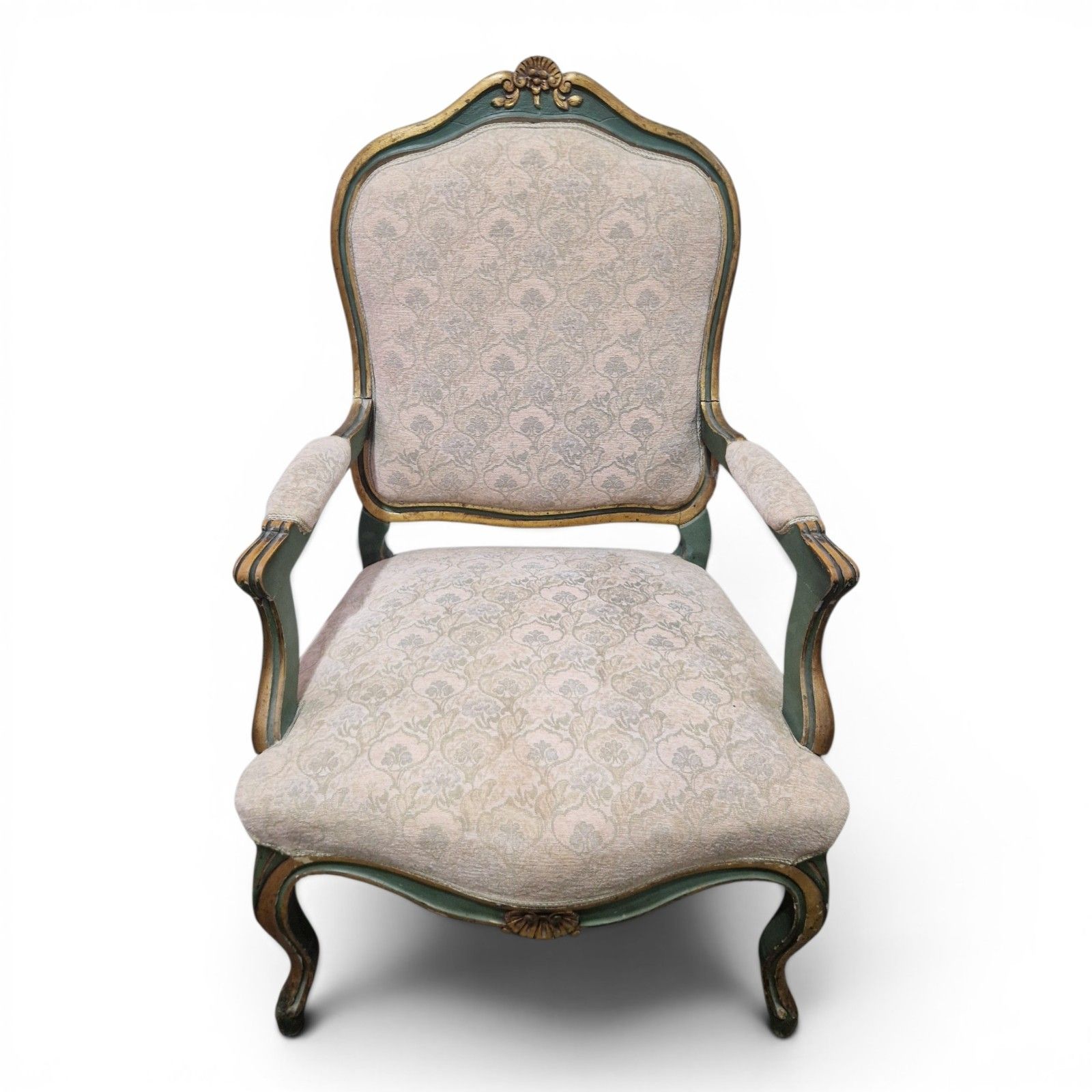 French Painted Armchair Louis XV Style Bedroom Chair Accent Occasional Seat photo 175.0