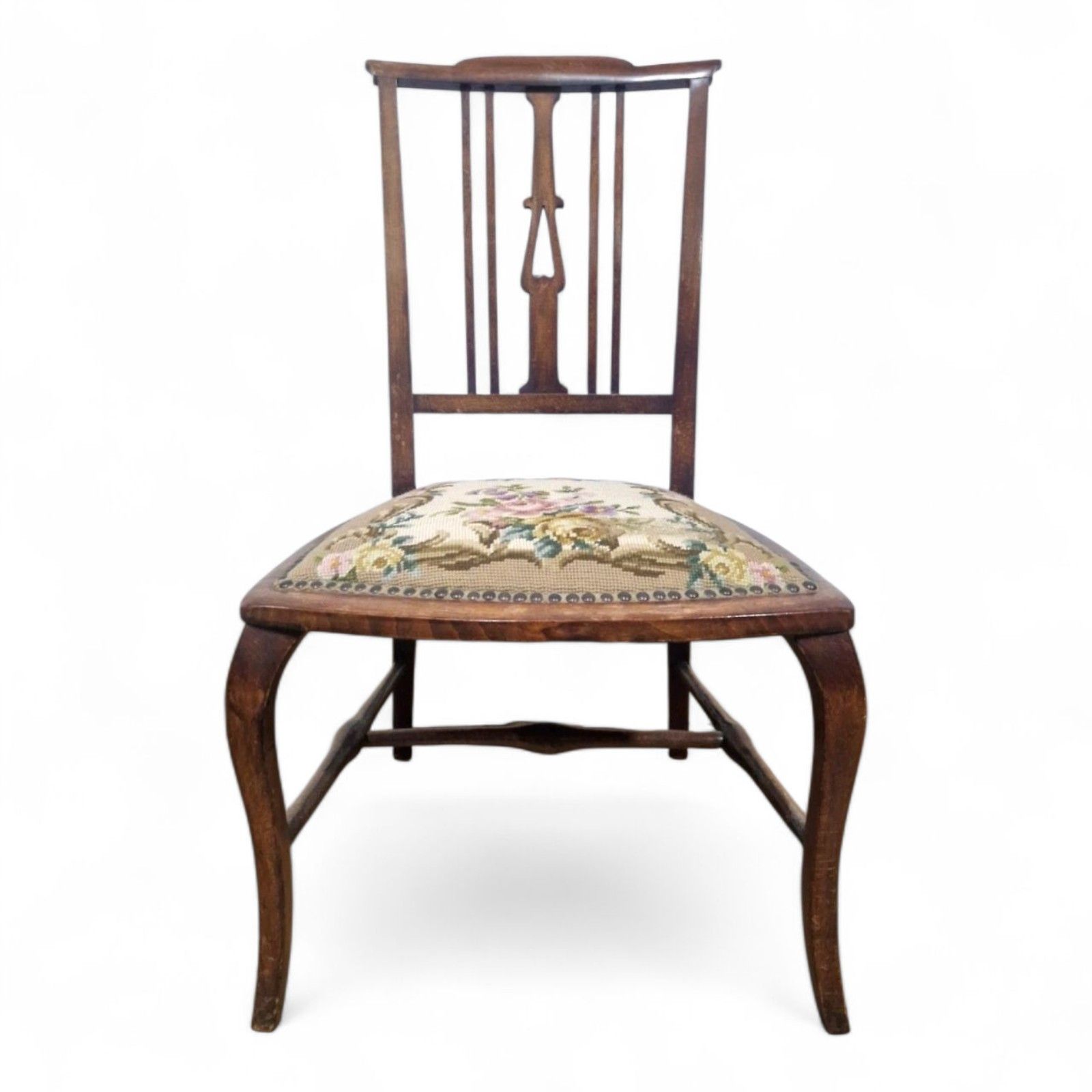 Antique Victorian Mahogany Side Chair Needlepoint Bedroom Hall Occasional Chair photo Furniture