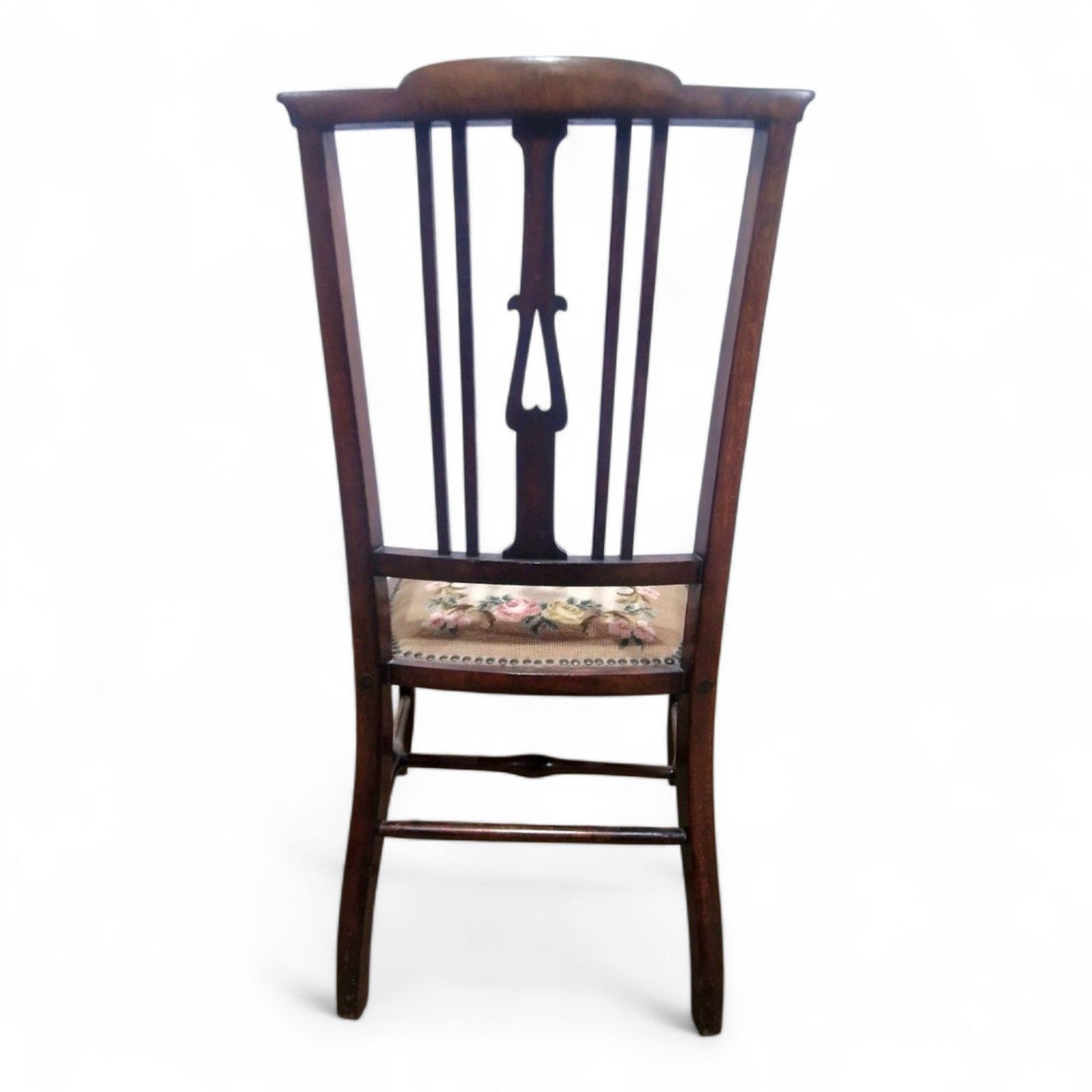 Furniture Antique Victorian Mahogany Side Chair Needlepoint Bedroom Hall Occasional Chair photo