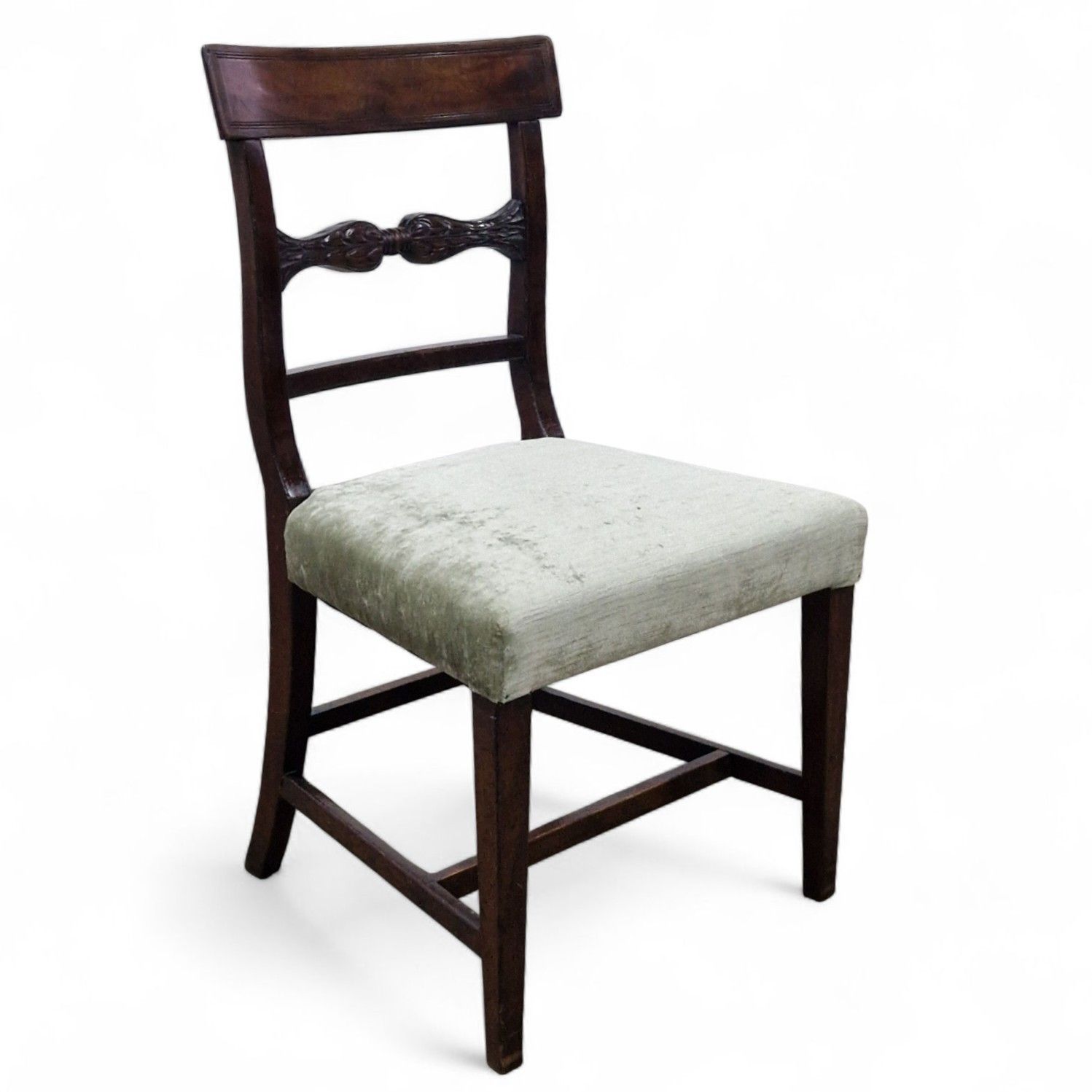 Antique Regency Mahogany Side Chair Hall Bedroom Desk Chair Carved Back Seat photo furniture