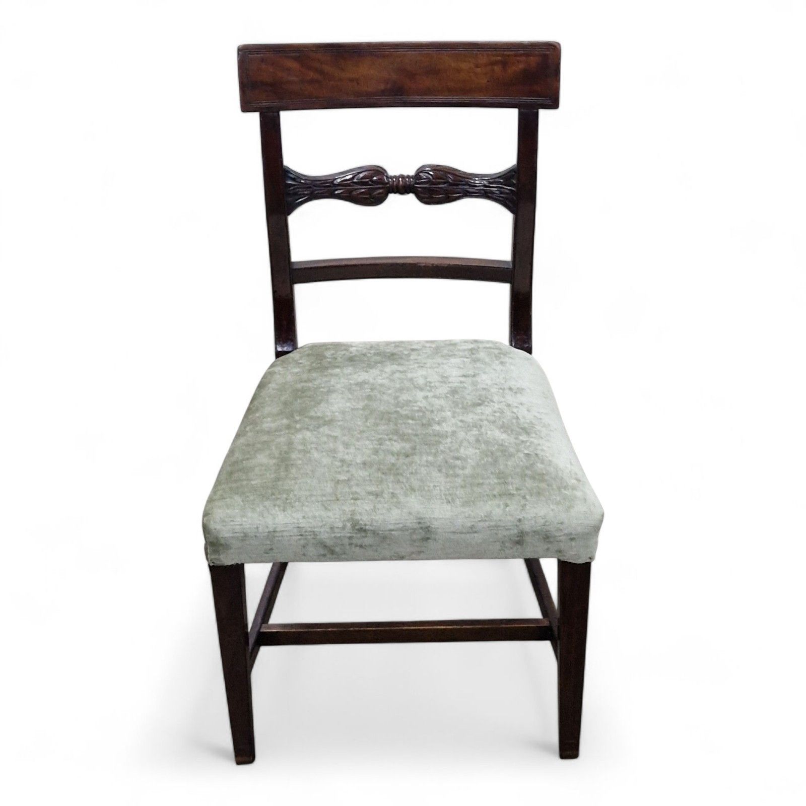 Antique Regency Mahogany Side Chair Hall Bedroom Desk Chair Carved Back Seat photo Furniture