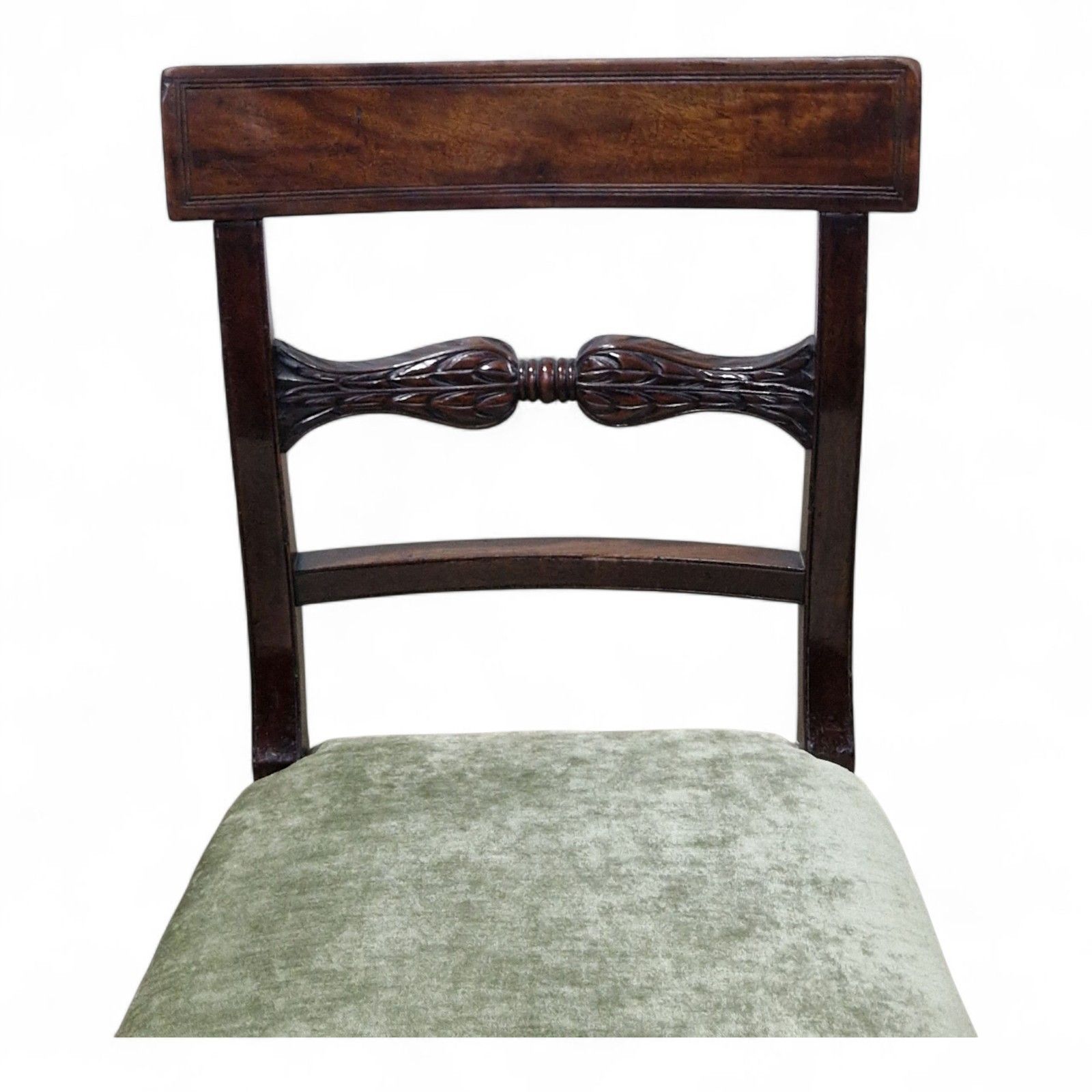 Antique Regency Mahogany Side Chair Hall Bedroom Desk Chair Carved Back Seat photo vinterior