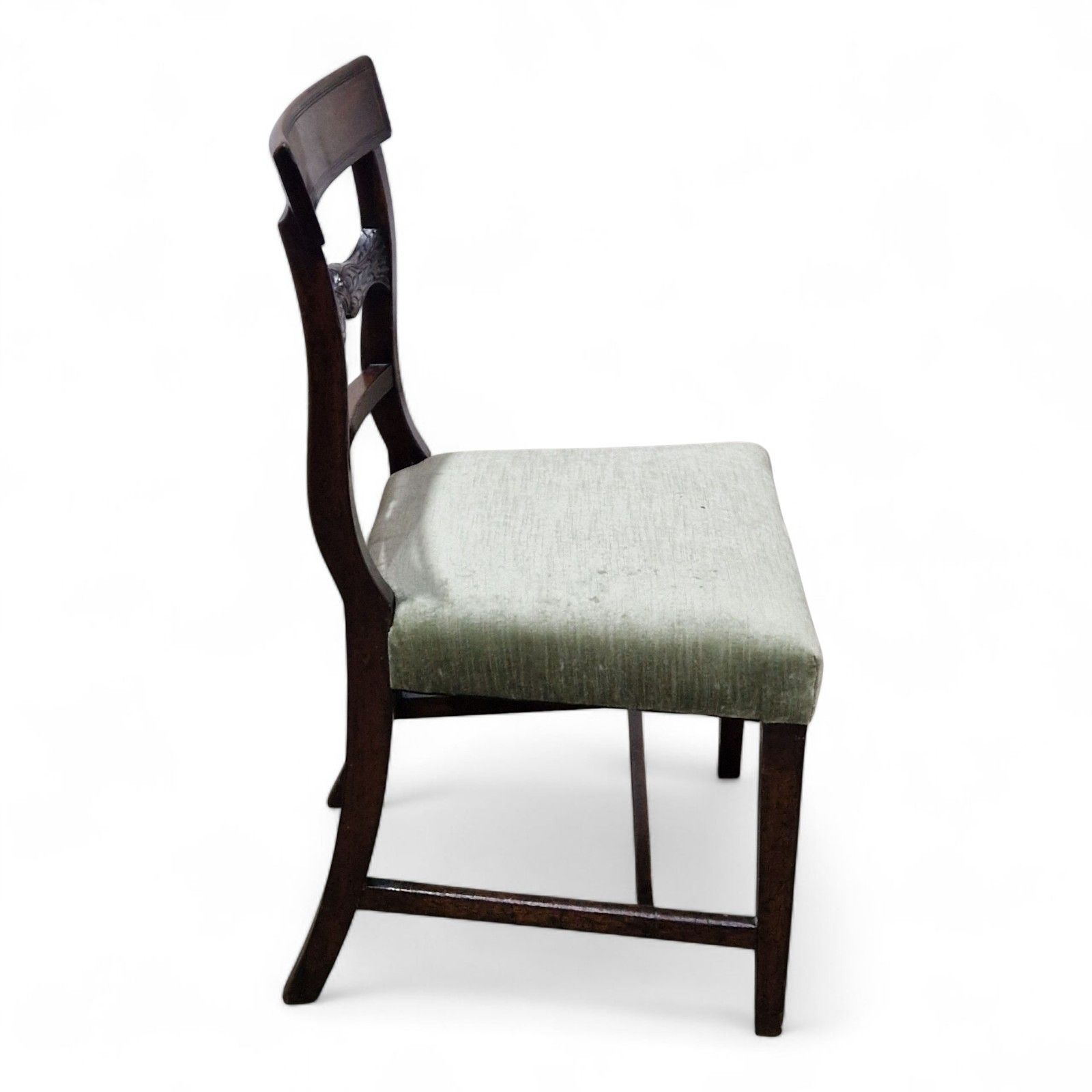 Antique Regency Mahogany Side Chair Hall Bedroom Desk Chair Carved Back Seat photo vintage