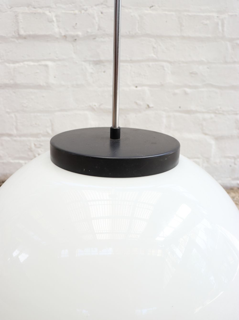 Beautiful Extra Large Vintage Opaline Pendant Light photo vinterior