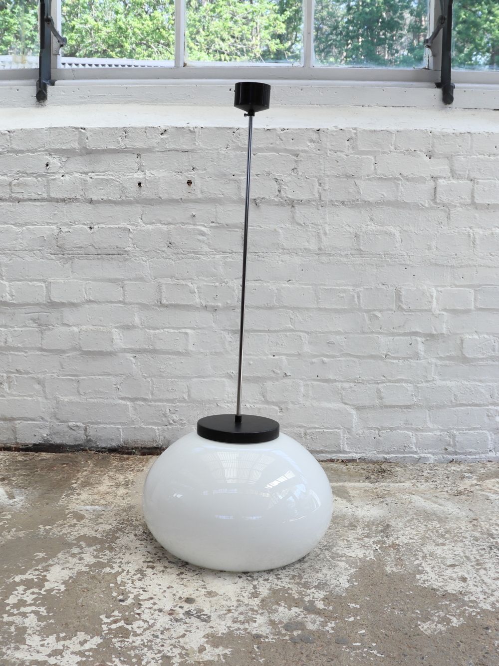 Beautiful Extra Large Vintage Opaline Pendant Light photo furniture