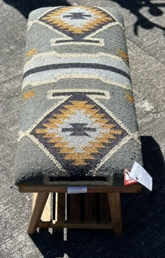 Beautiful Contemporary Kilim Kelem Flat Weave Upholstered Bench Seat With Rack photo Furniture