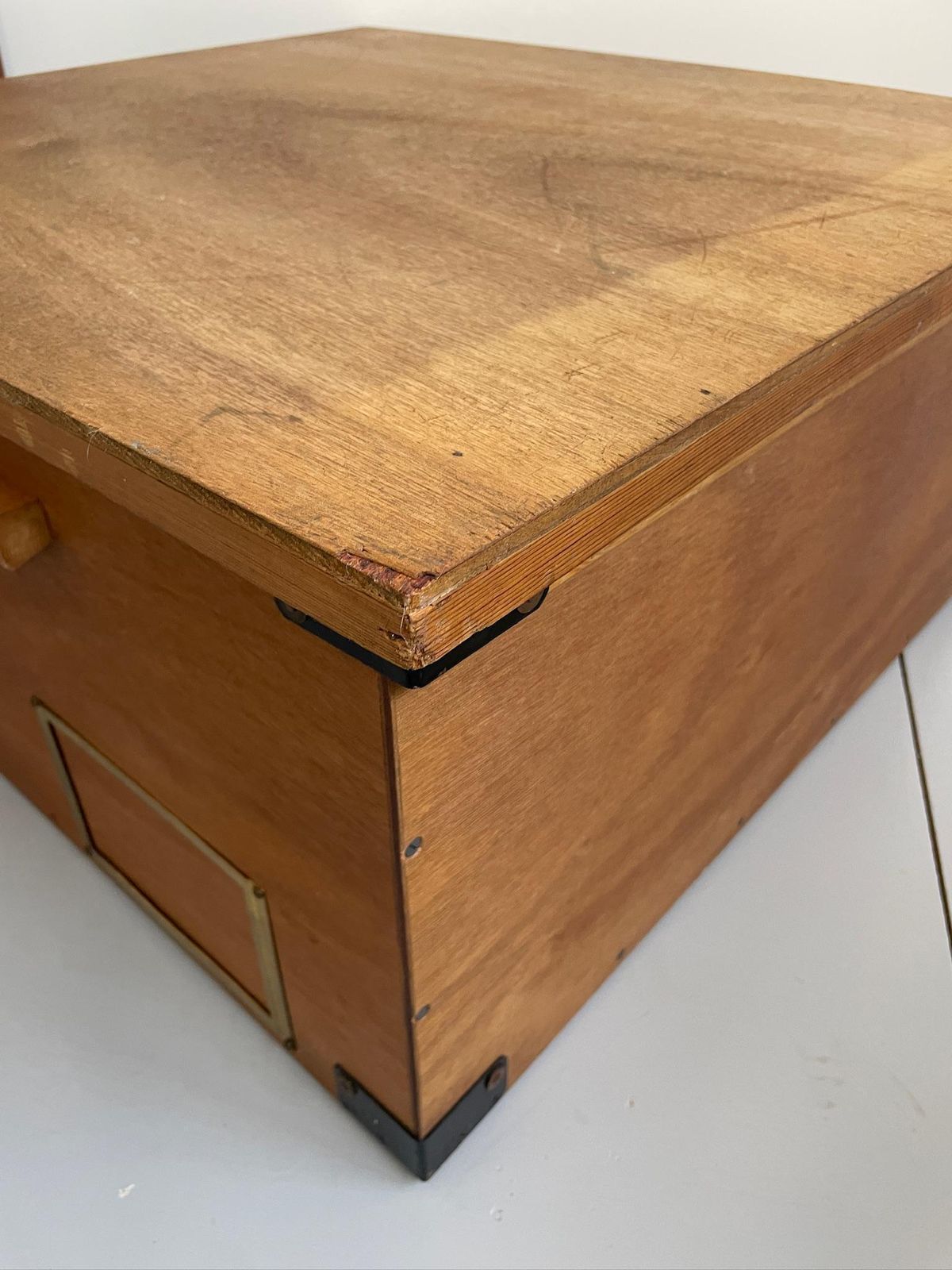 Mid Century Modern Wooden Storage Box: British Museum Artifact, 1962 photo 195.0
