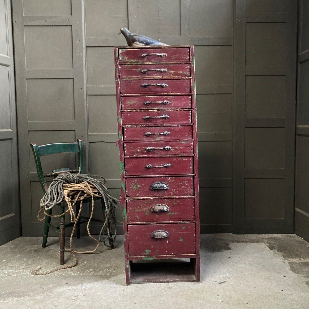 Vintage Homemade Bank Of Drawers photo furniture