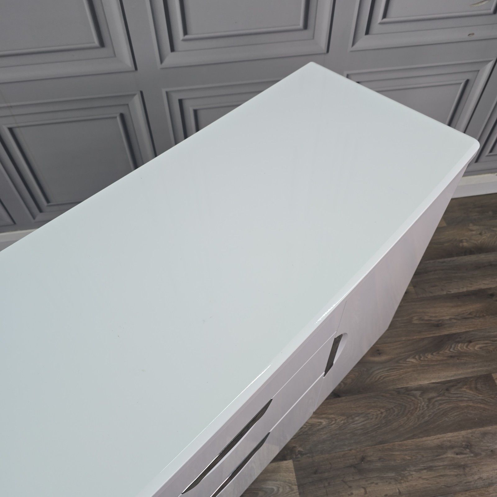 Contemporary Gloss White Sideboard Cabinet Cupboard & Drawers Modern Storage photo 390.0