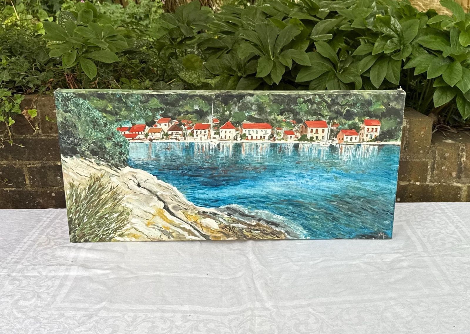 Original Vintage Coastal Oil Painting On Canvas By Sussex Artist Mark Fisher
