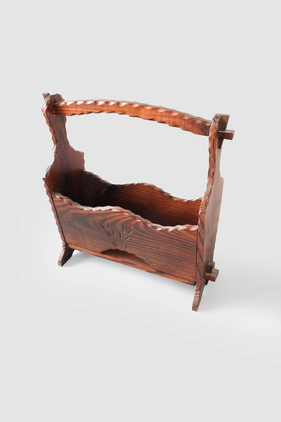 Vintage Spanish Brutalist Magazine Holder photo furniture