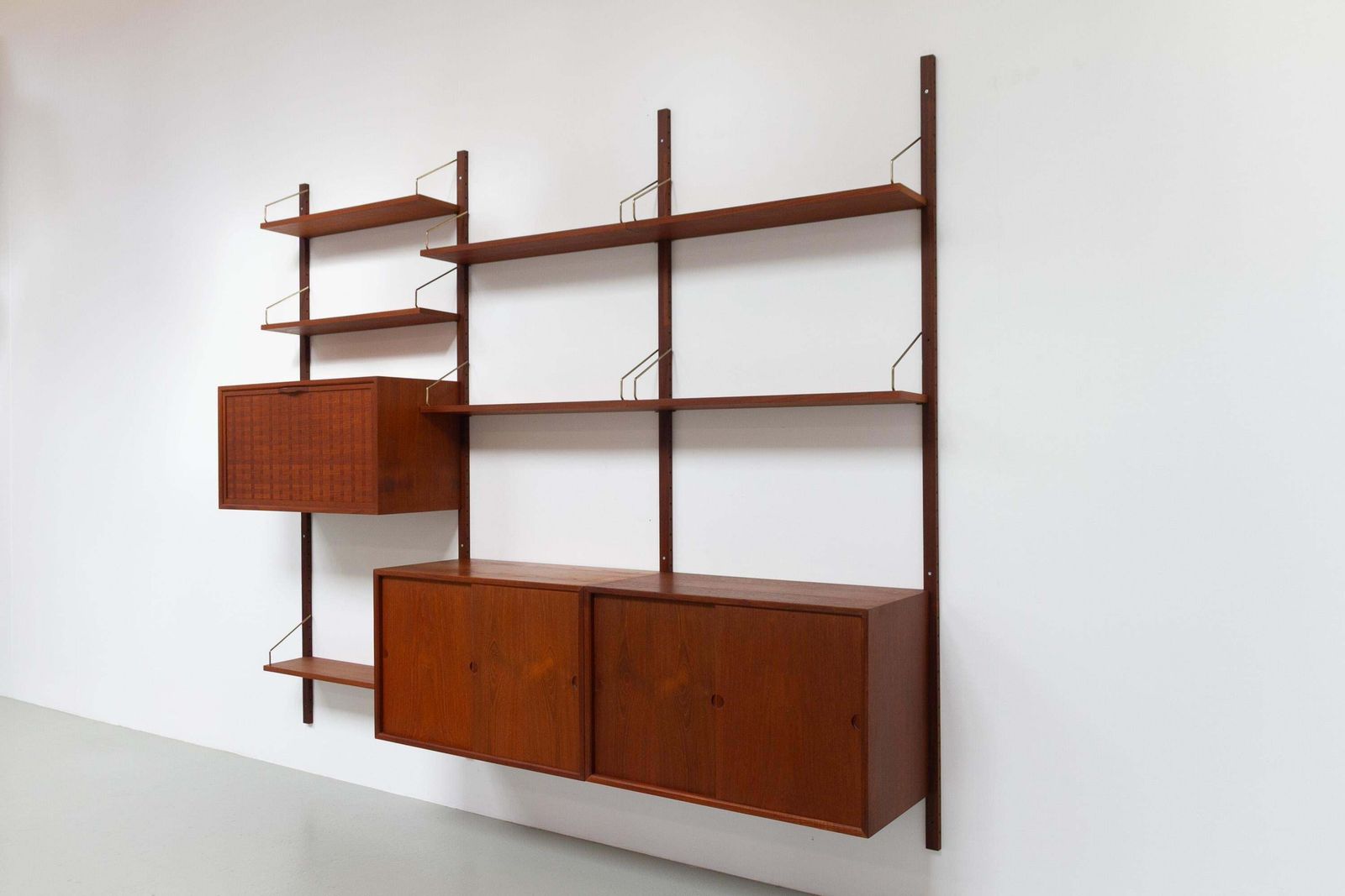Danish Modern 3 Bay Modular Teak Wall Unit By Poul Cadovius For Cado, 1960s. photo furniture