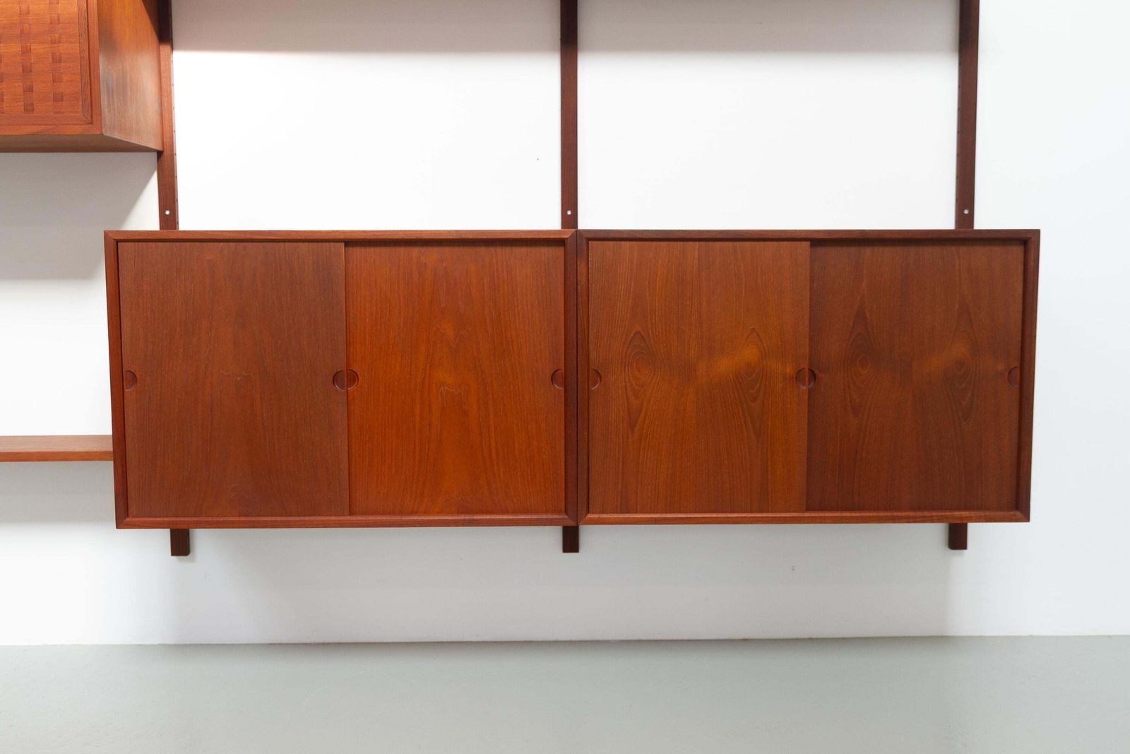 Furniture Danish Modern 3 Bay Modular Teak Wall Unit By Poul Cadovius For Cado, 1960s. photo