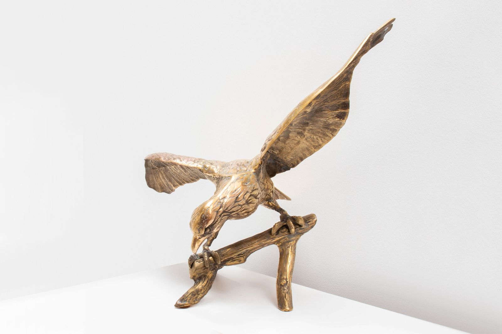 Large Vintage Brass Eagle Sculpture photo 185.0