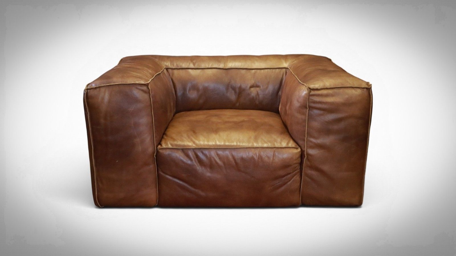 Stunning Timothy Oulton Scruffy Sofa Armchair Set In Vegabond Brown Leather 🚚 photo for sale