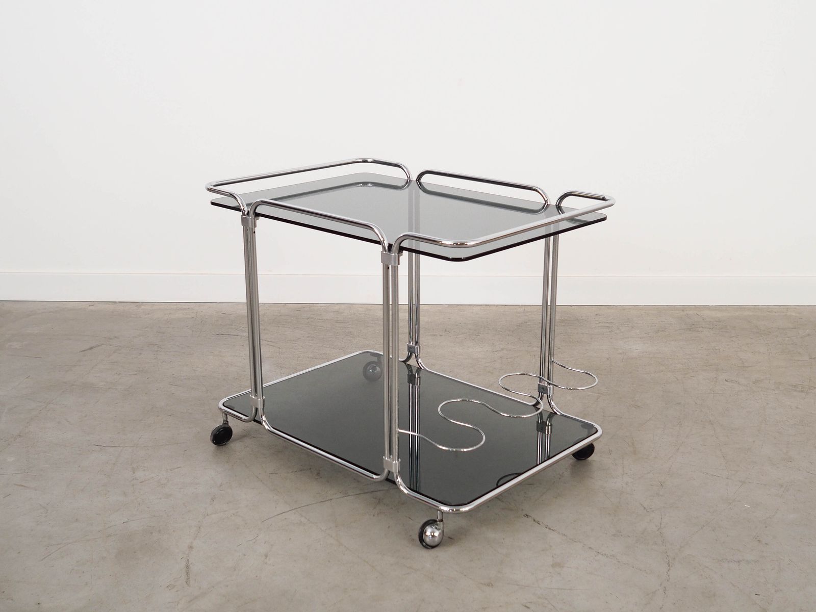 Glass Bar Cabinet On Castors, Italian Design, 1970s, Made In Italy photo furniture