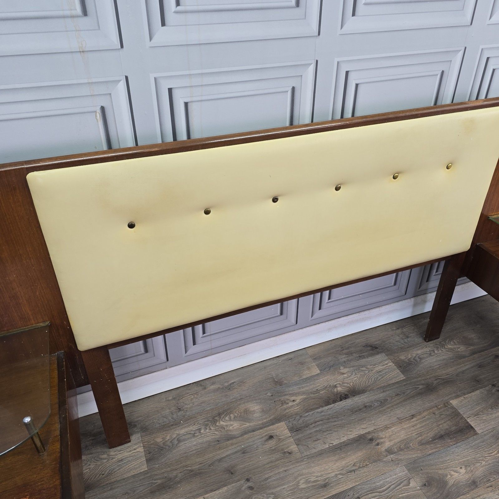 Vintage G Plan Headboard Tola Bedside Tables Cabinets Mid Century Double Bed photo Furniture