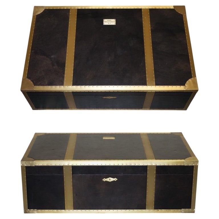 Timothy Oulton Cumberland Collection Coffee Table With Red Velvet Lining