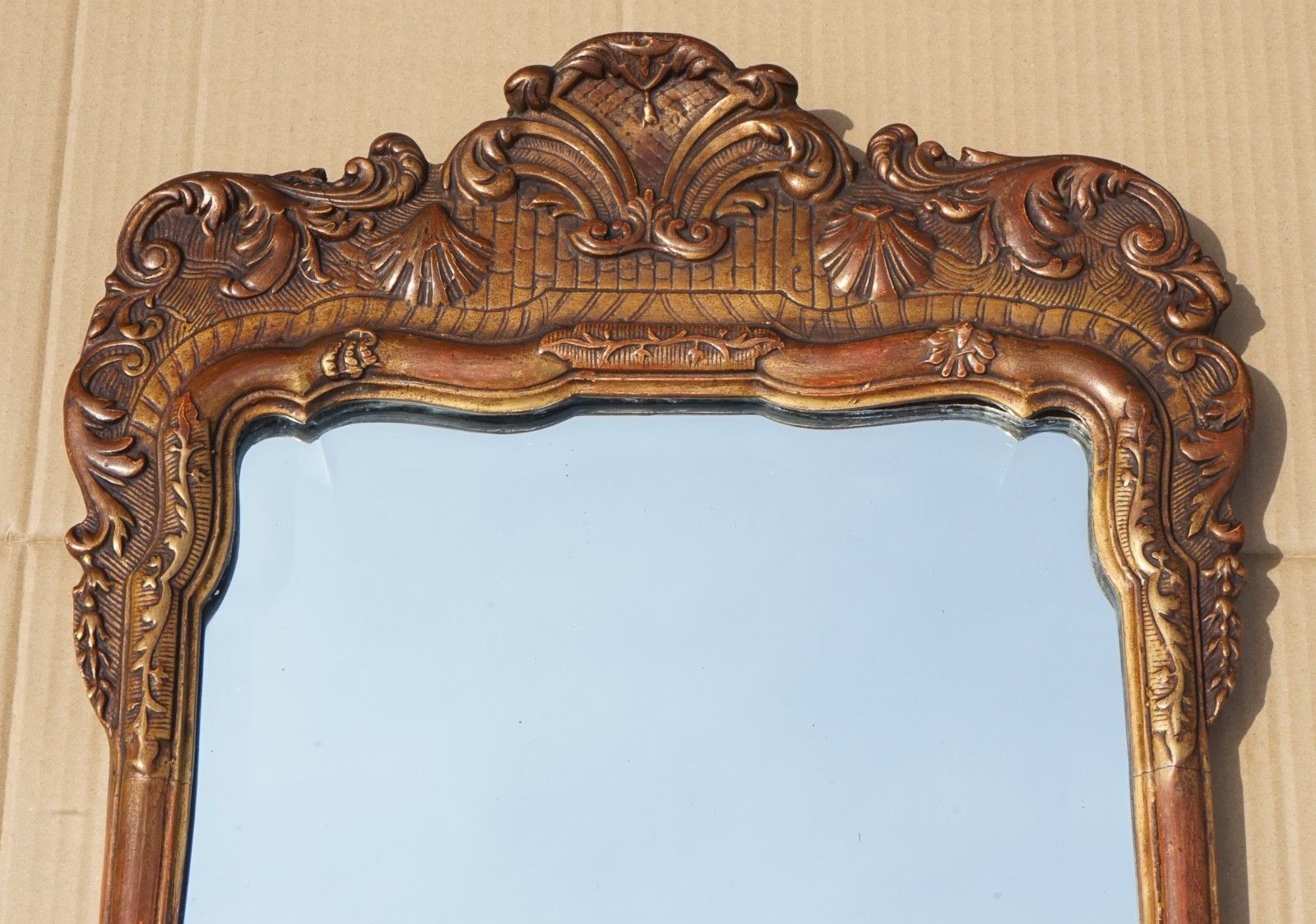 Antique George III Chippendale Style Wall Mirror photo furniture