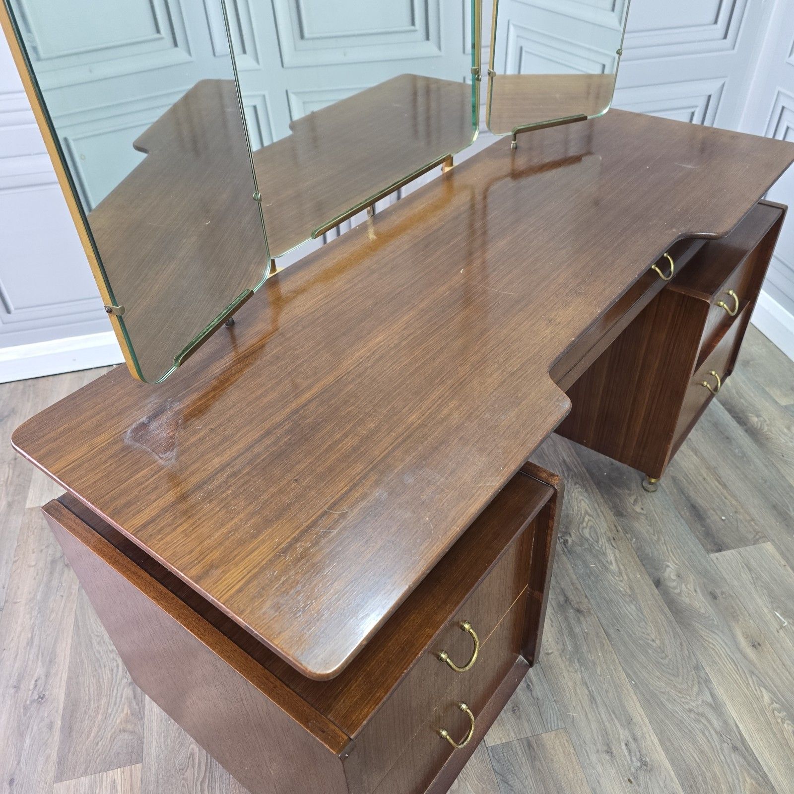 Furniture Vintage G Plan Dressing Table Tola And Black Mid Century Vanity Unit Desk Retro photo