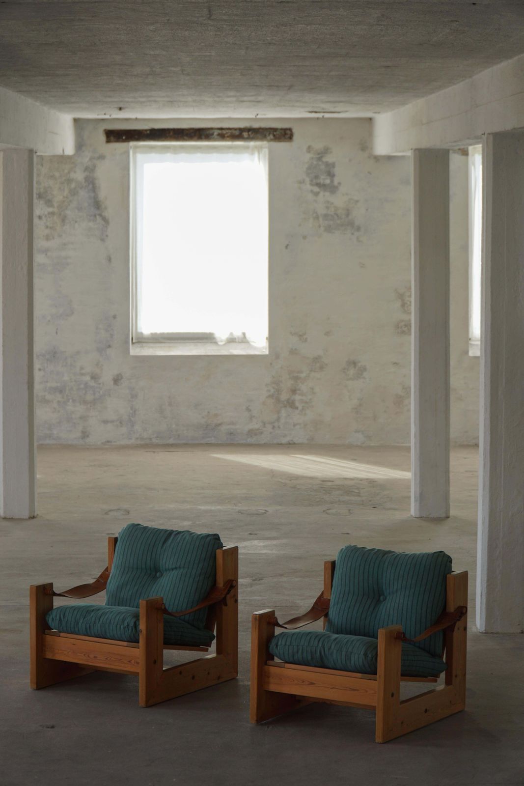 Pair Of Swedish Modern Pine Lounge Chairs With Leather Armrests, 1970s photo Furniture