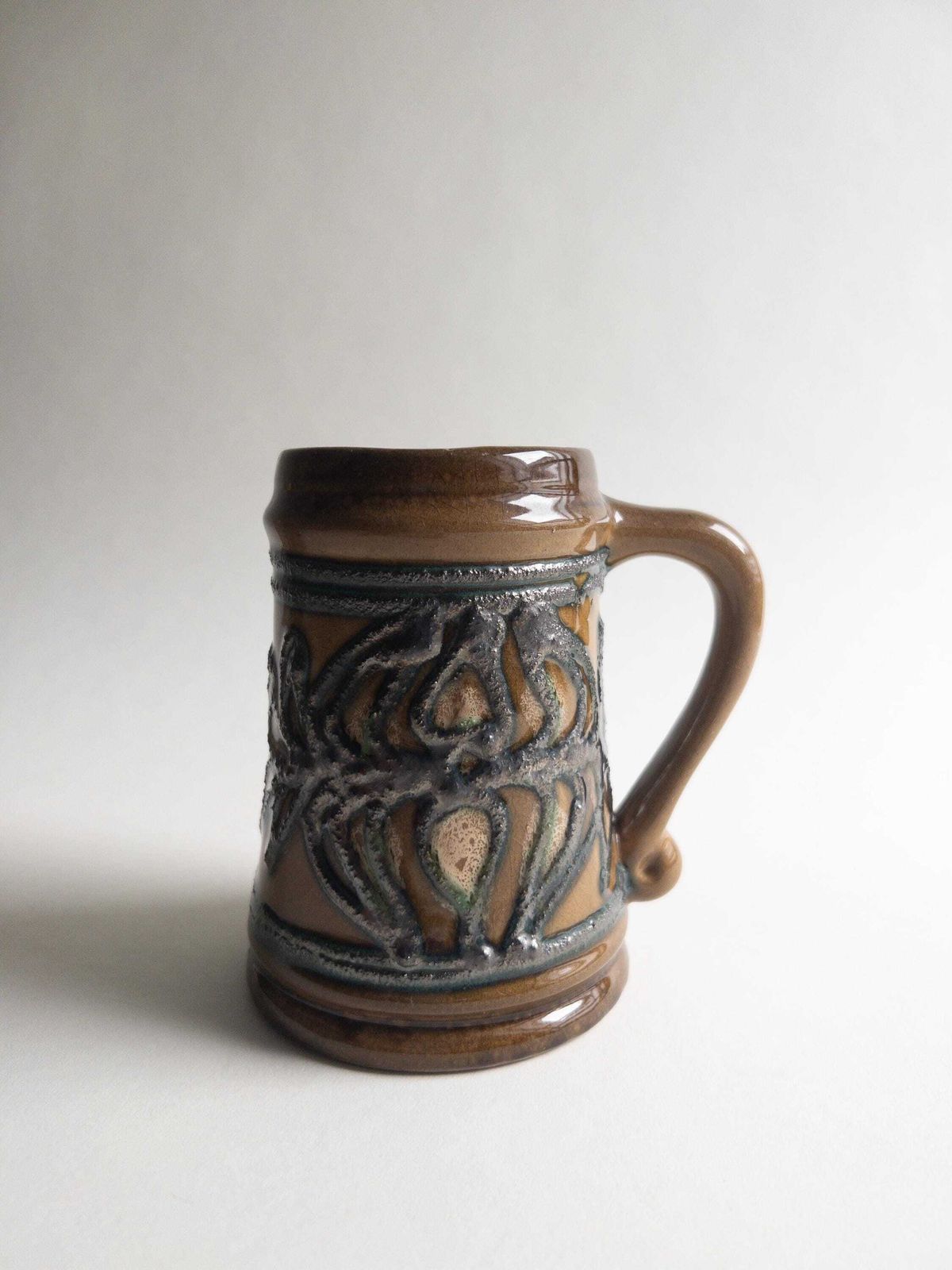 Vintage Strehla Keramik Coffee Mugs: East German Pottery Set Of 4 photo vintage