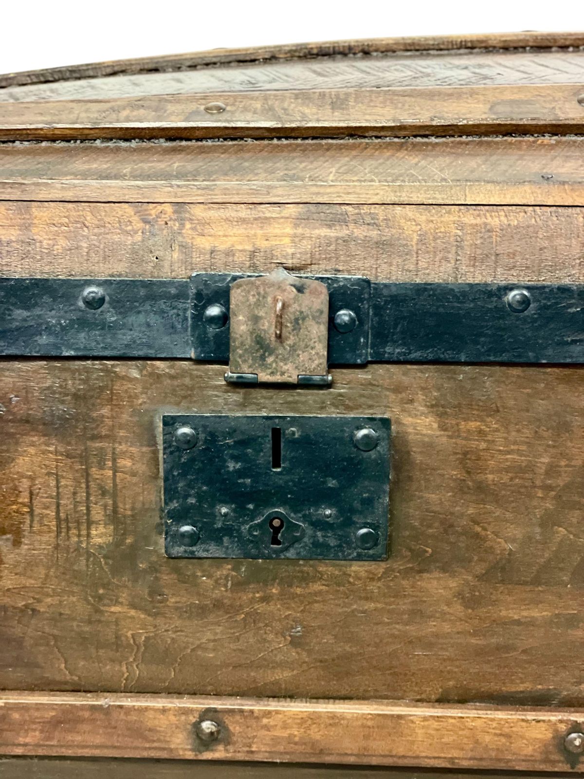 Antique Dome Top Trunk, Handcrafted Pine & Iron, France, Circa 1880 photo Furniture