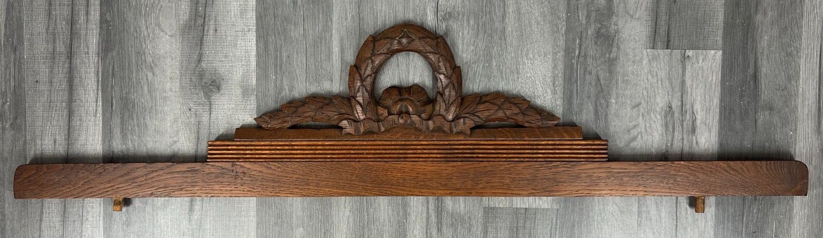 Pediment Antique French Hand Carved Oak Crown Crest Architectural Lot 7019