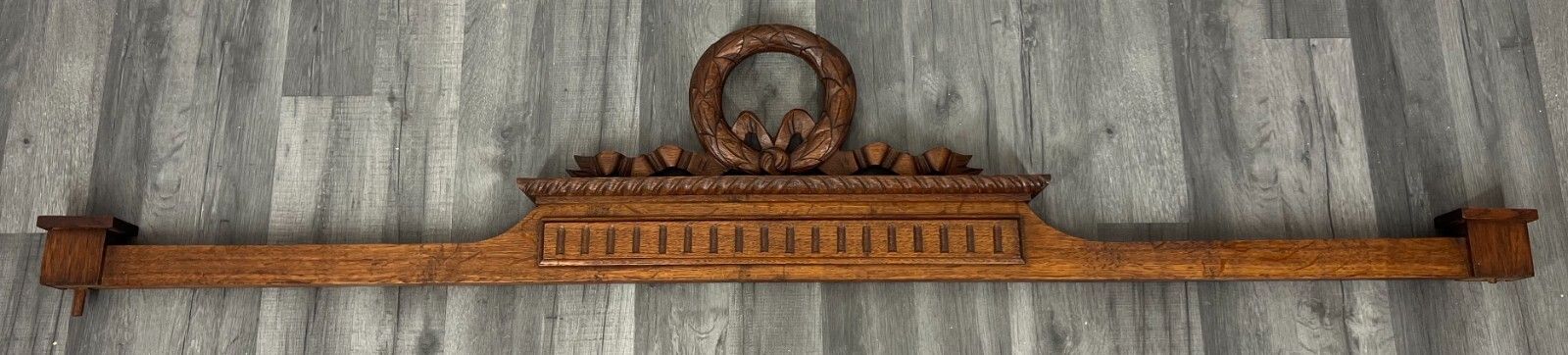 Pediment Antique French Hand Carved Oak Crown Crest Architectural Lot 7024