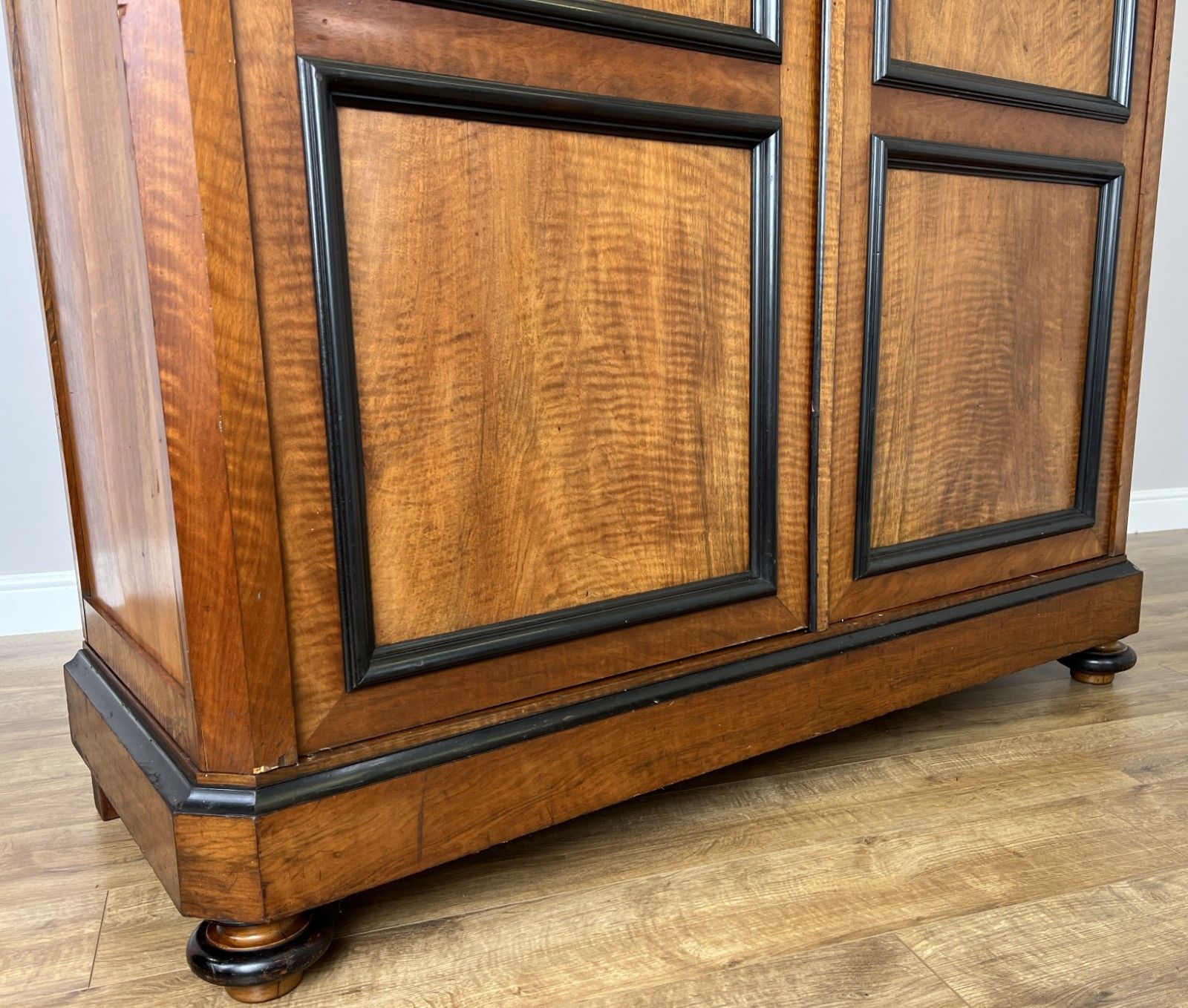 photo furniture Wardrobe Antique French Style Walnut Two Door Carved Armoire Cabinet Lot 6132