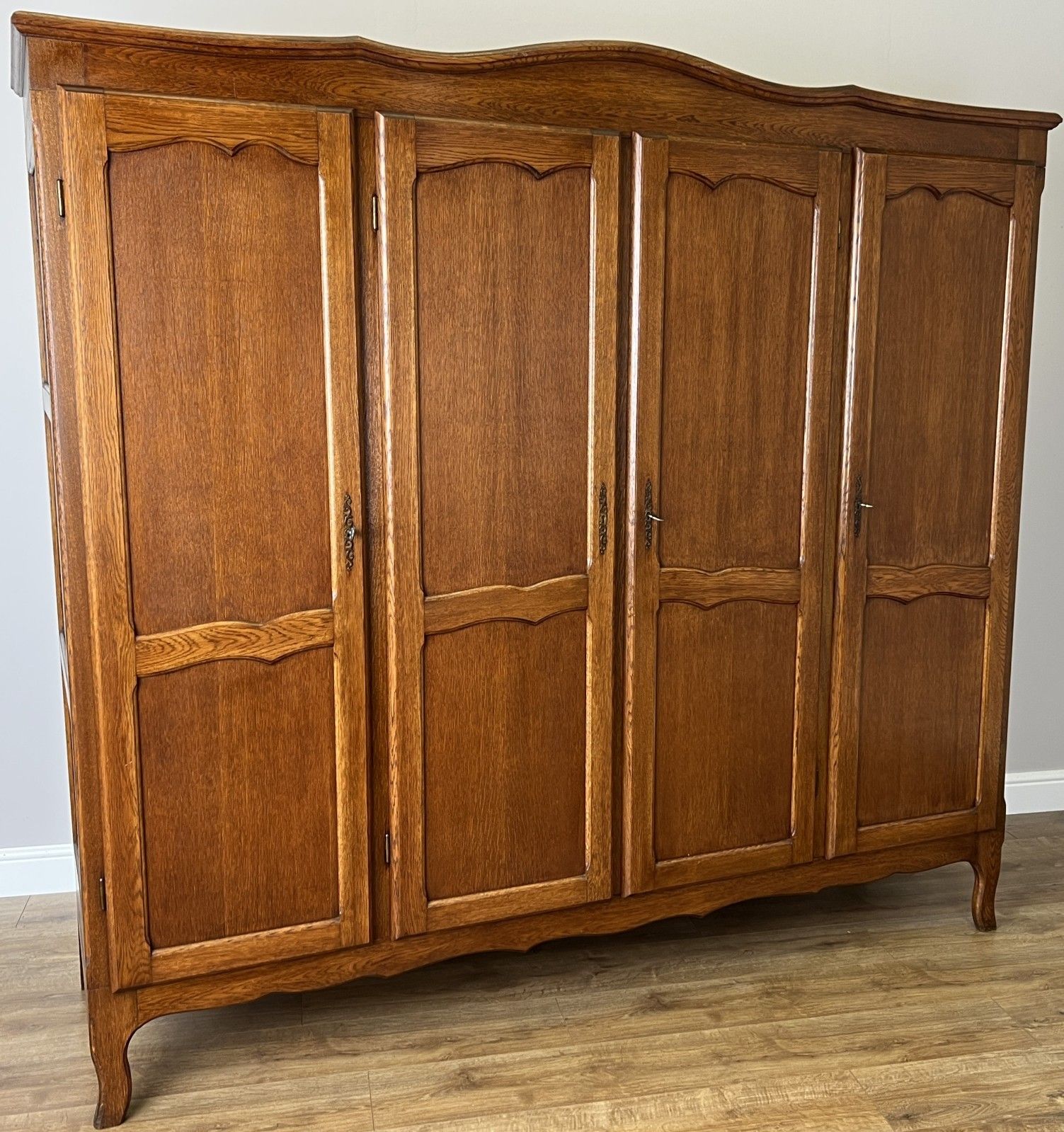 Wardrobe Vintage French Louis XVI Style Oak Four Door Carved Armoire Lot 6131 photo furniture