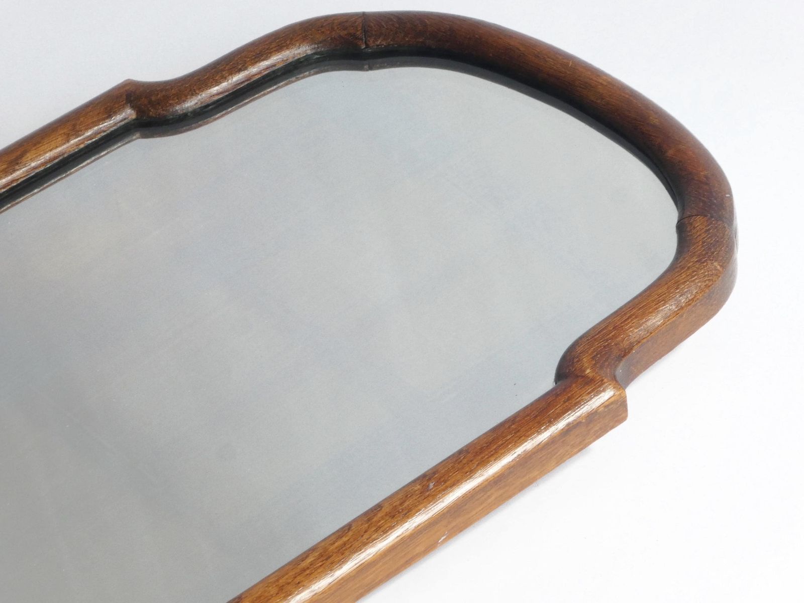 Antique Scalloped Wooden Wall Mirror, 1800's Dutch Wood Framed Mirror, Farmhouse Decor photo 316.0
