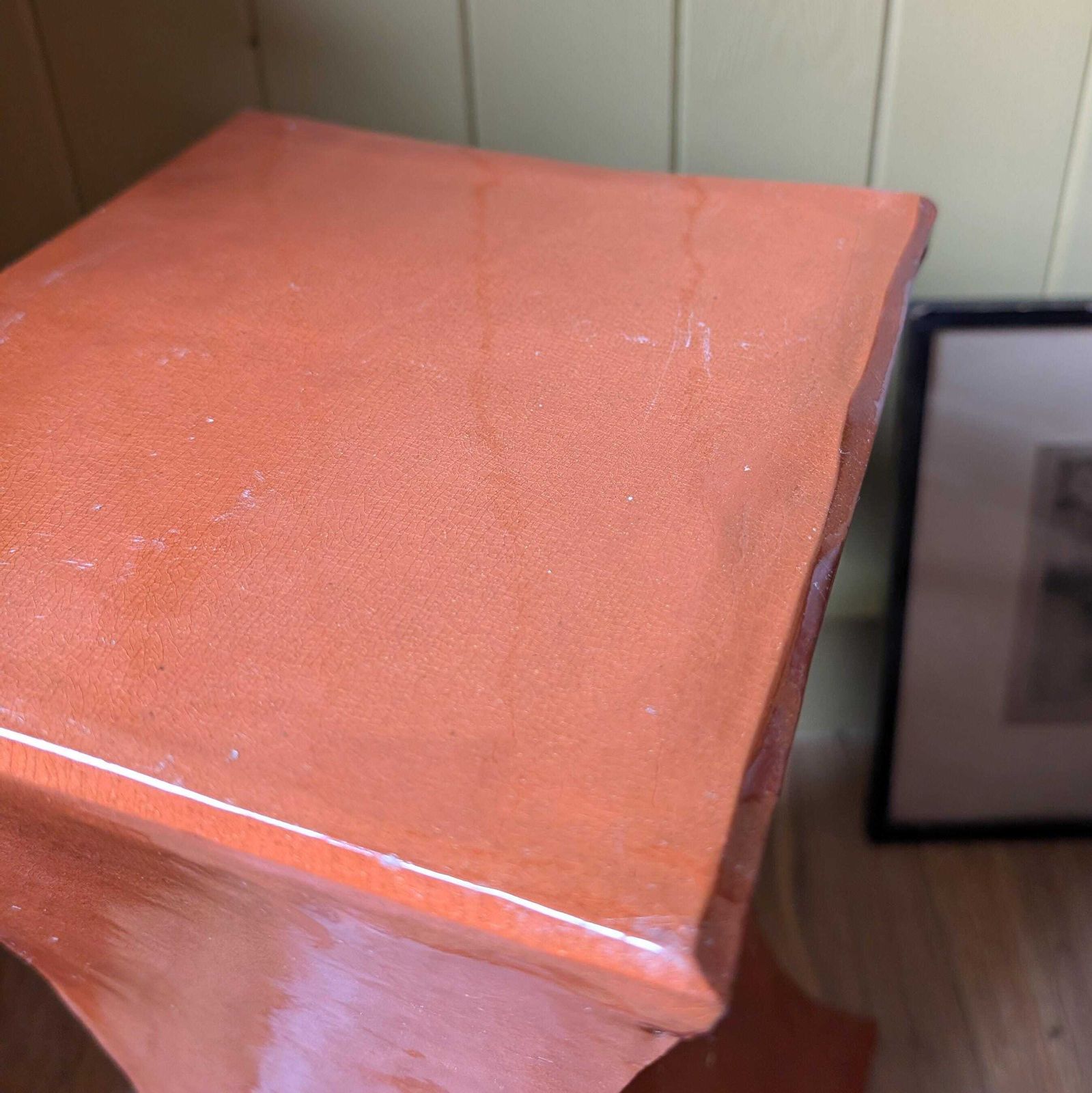 Mid Century Terracotta Ceramic Pedestal Side Table, 1960s/70s photo for sale