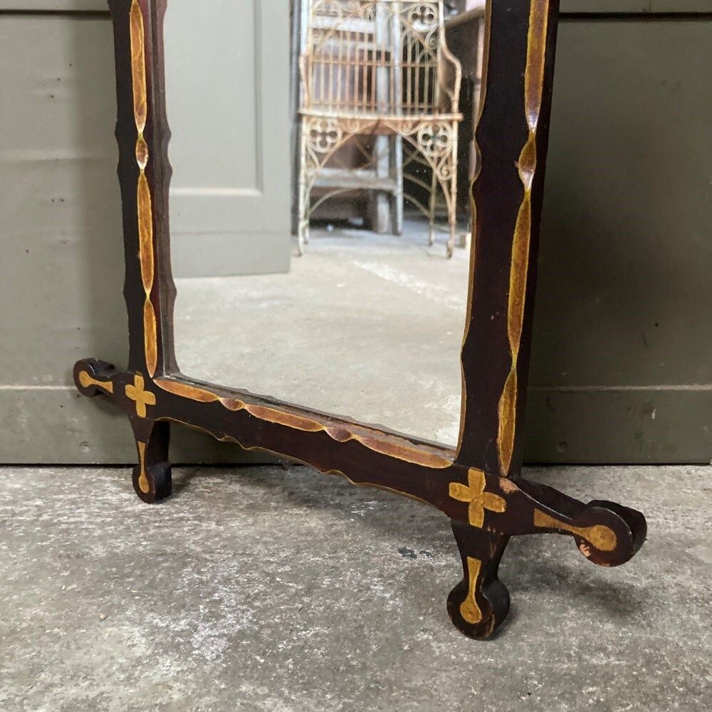 Antique Folk Art Framed Mirror photo furniture
