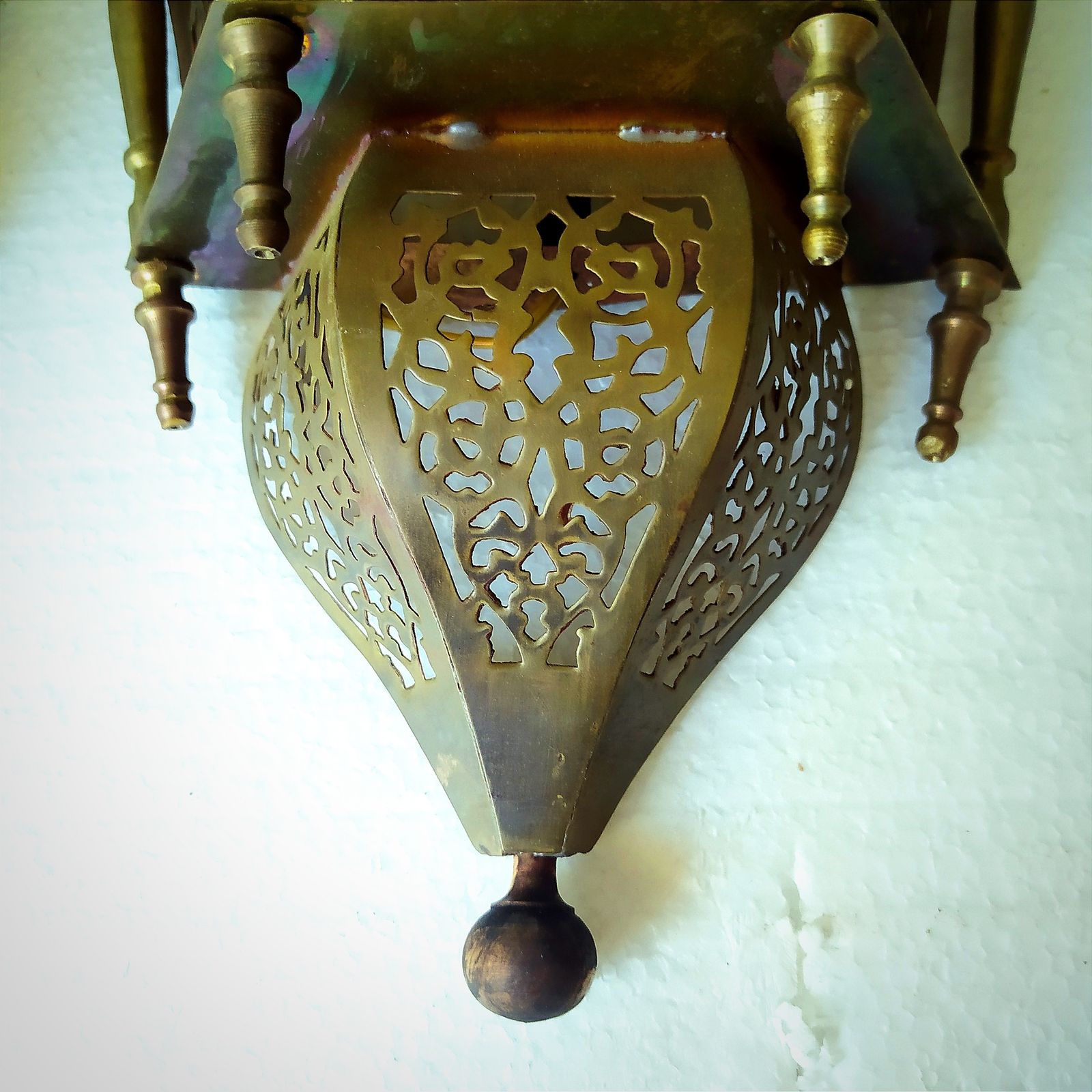 Pair Of 1960's Moroccan Brass Wall Lights photo for sale
