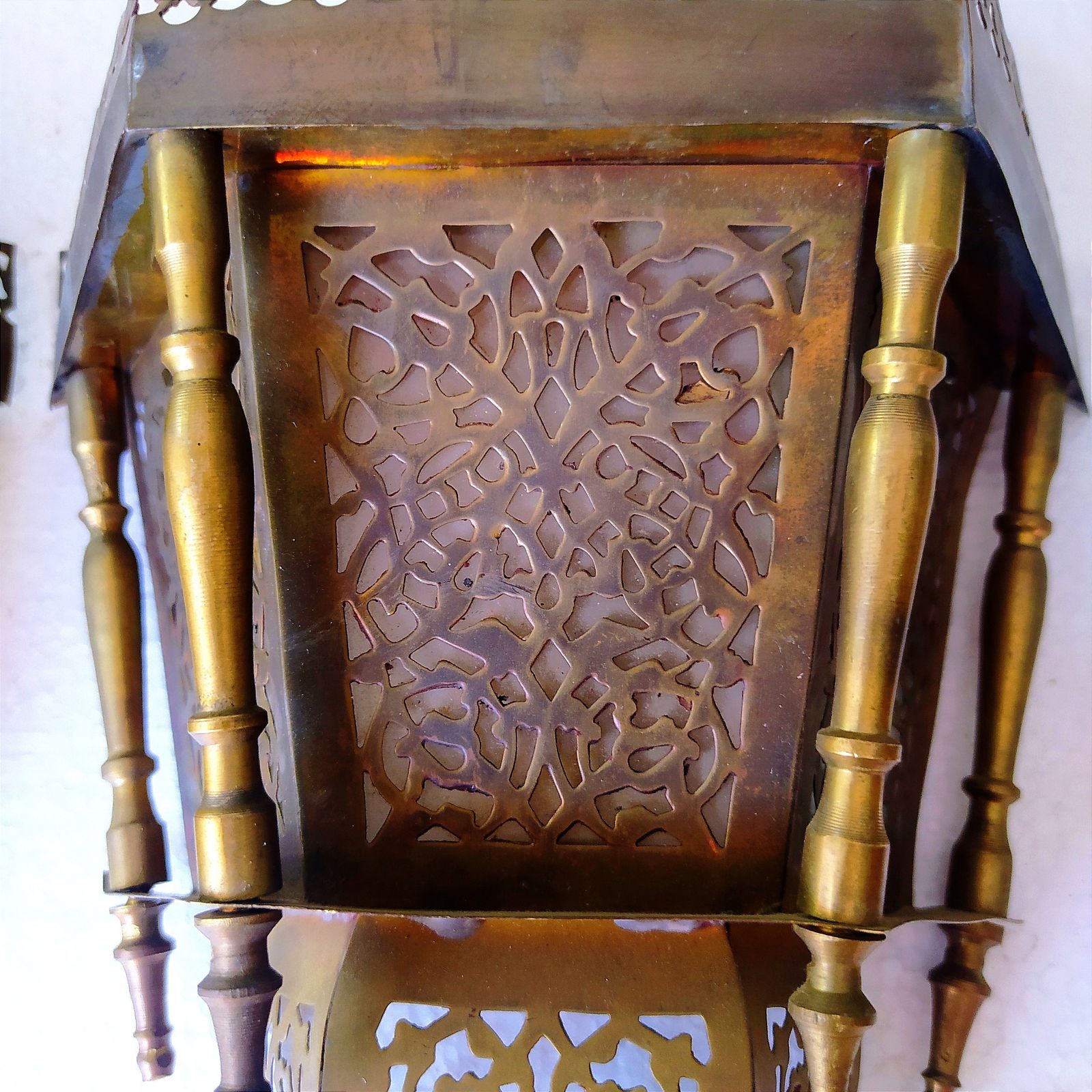 Paire d'appliques murales marocaines en laiton, années 1960 photo Luminaires