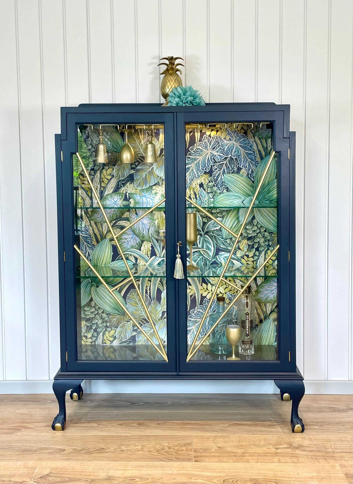 Botanical Art Deco Drinks Cabinet