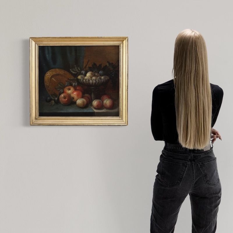 Peinture italienne d'époque, nature morte, XVIIIe siècle photo furniture